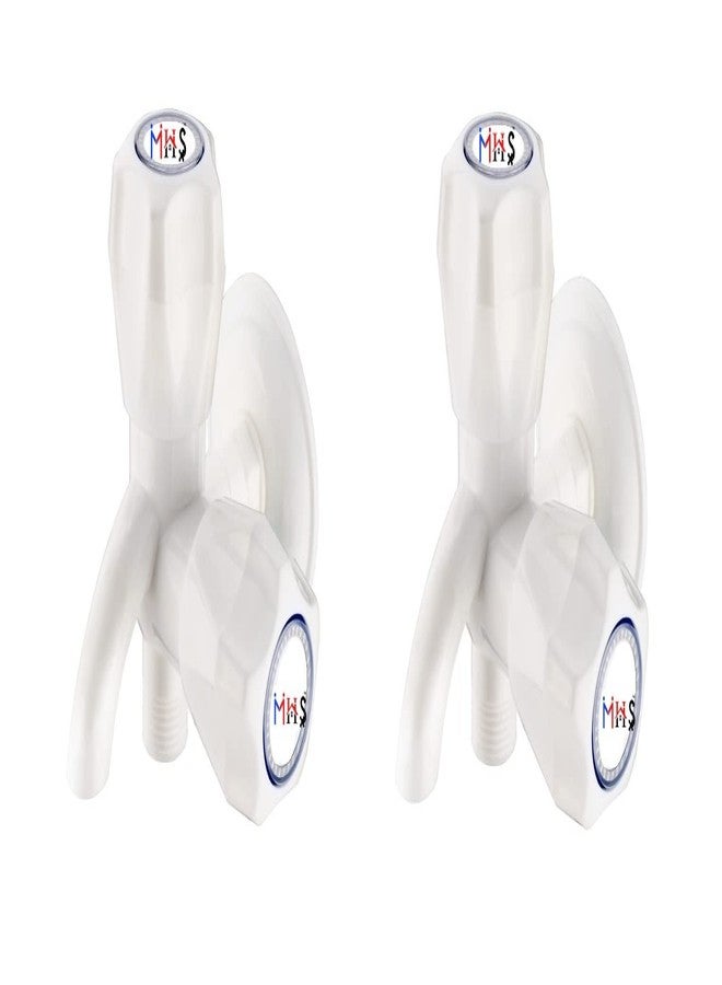 MHS 2 in 1 Bib Cock Tap with Wall Flange Made of Virgin Abs PVC Plastic Material Wall Mounted White (Pack of 2) - Image 1
